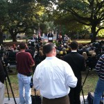 The announcement is made. That's Bobby Hitt at the lectern in the distance, and Kevin Dietrich (white shirt) in the foreground.