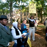 Occupy Columbia made an appearance. That's Walid Hakim with the sign. (Sorry about the focus, but I liked the shot anyway.)