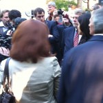 Top officials get mobbed.