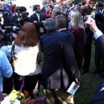More media mobbing. Even Rep. Rick Quinn, bottom right, gets in on it.