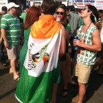 Not sure whether this is showing proper respect for the flag, but the Guinness label makes up for it.
