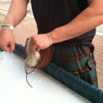 Not making this up: One kilt-wearer had to get his ID out of his sporran.